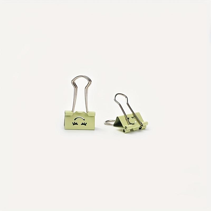 30pcs Colorful 19mm Stainless Steel Binder Clips with Happy Face Durable Metal Structure for Home Office and School Organization
