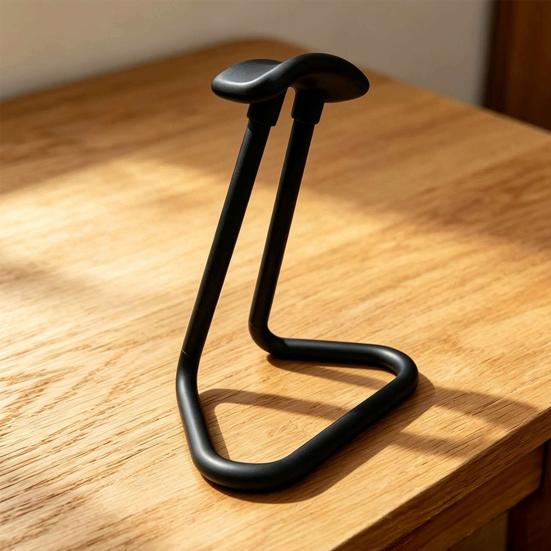 3D Printed Headphone Stand, Simple Headset Holder with Triangular Stable Base, Universal Headphone Rack for Gaming Desktopsand Study Desks