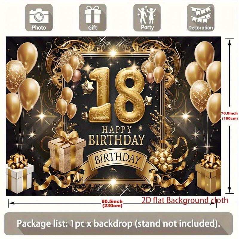2D flat 2D flat banner, 1 piece, background decoration for 18th birthday party, polyester banner decoration