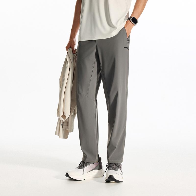 Anta Training Long Pants Summer 2026 Knitted Sports Pants Men bottoms Volcanic-Gray 952627304-1