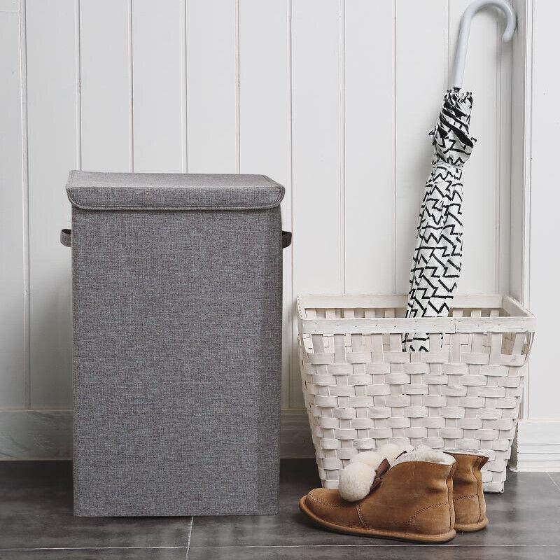 67L Large Capacity Laundry Basket Dirty Clothes Basket Bucket Cotton Folding Square Dirty Clothes Anti-Dust Storage Basket