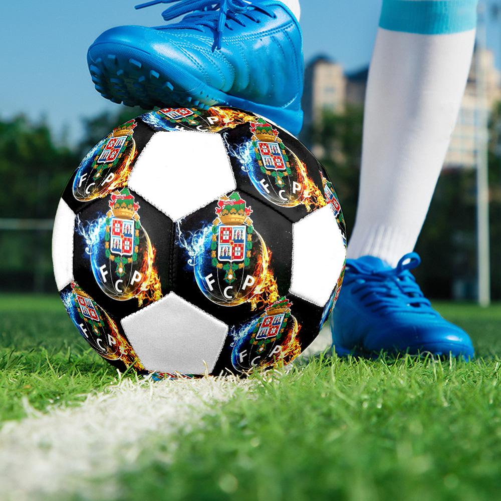 1PC FC Porto football size 5 soccer ball PrahaIndoor Soccer Ball Colorful All Ages Machine Stitched PVC Competition Ready Durable High-Bounce