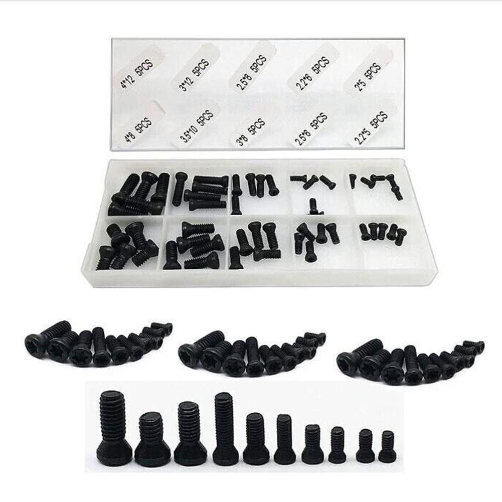 

Efficient 50pc Screw Set for Reliable Connection of Carbide Inserts in Tools
