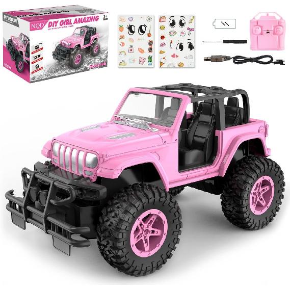 NQD Remote Control Car, Rechargeable RC Racing Cars with Stickers 1:16 Scale, 80 Min Play, 2.4Ghz Off Road Trucks All Terrain Toys Gifts for