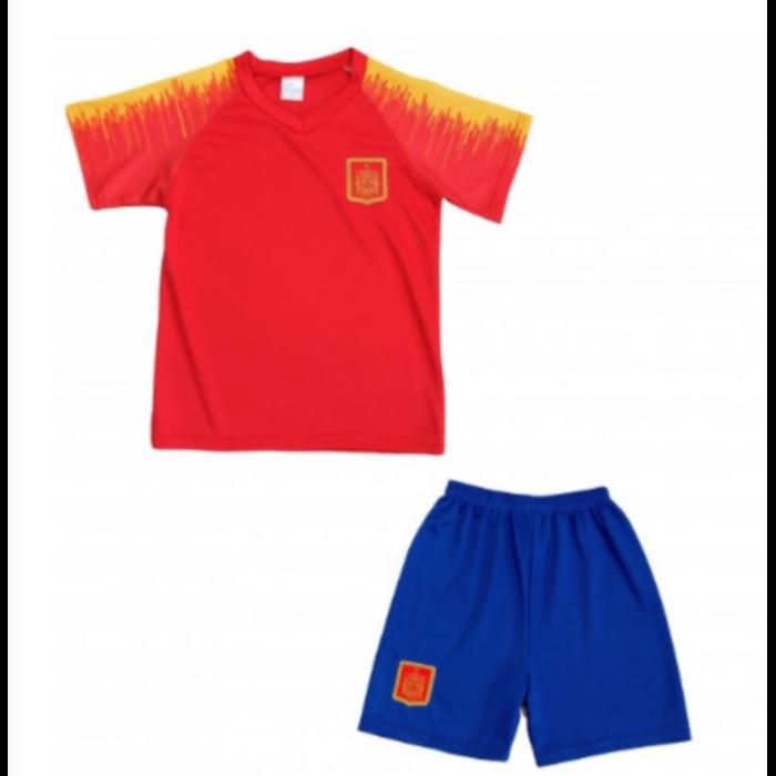 Ensemble Football Enfant Espagne - Maillot rouge et Short bleu Taille 12 ans - - Rouge