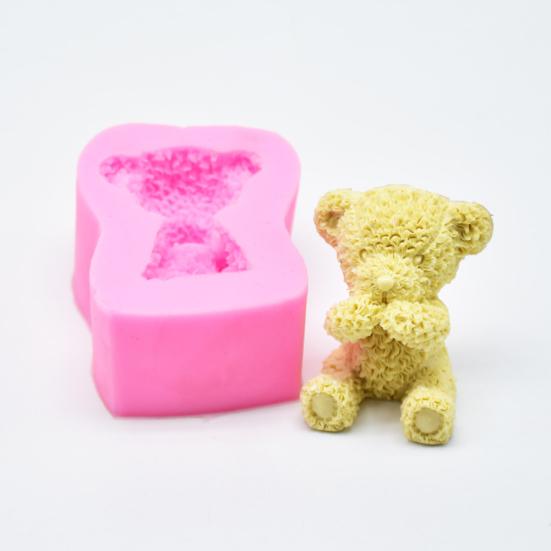 Cute Plush Baking Cake Bear Silicone Mold Handcraft Decoration Soap Mould Tool