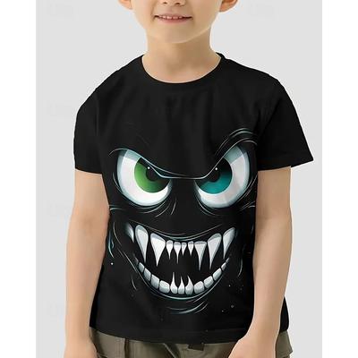 Maglietta Rotonda a Maniche Corte per Bambini con Stampa Animalier alla Moda Pullover Abbigliamento
