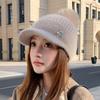 Winter New Duck Tongue Wool Hat Women's Thickened Warm Ear Protection Hairball Knitted Hat Cycling Cold Hat