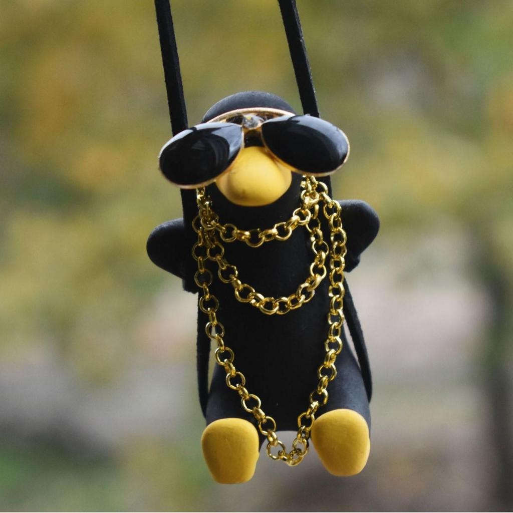 Car-Mounted Swing Duck Pendant - Trendy Yellow Cartoon Decor