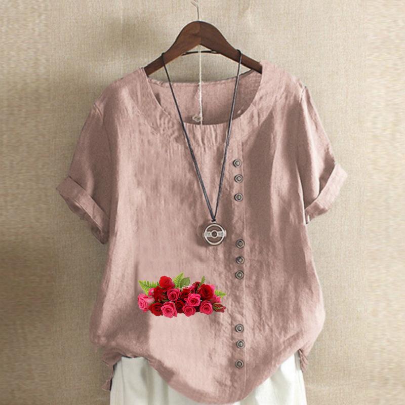 Женская модная футболка с круглым вырезом и коротким рукавом — фото 7