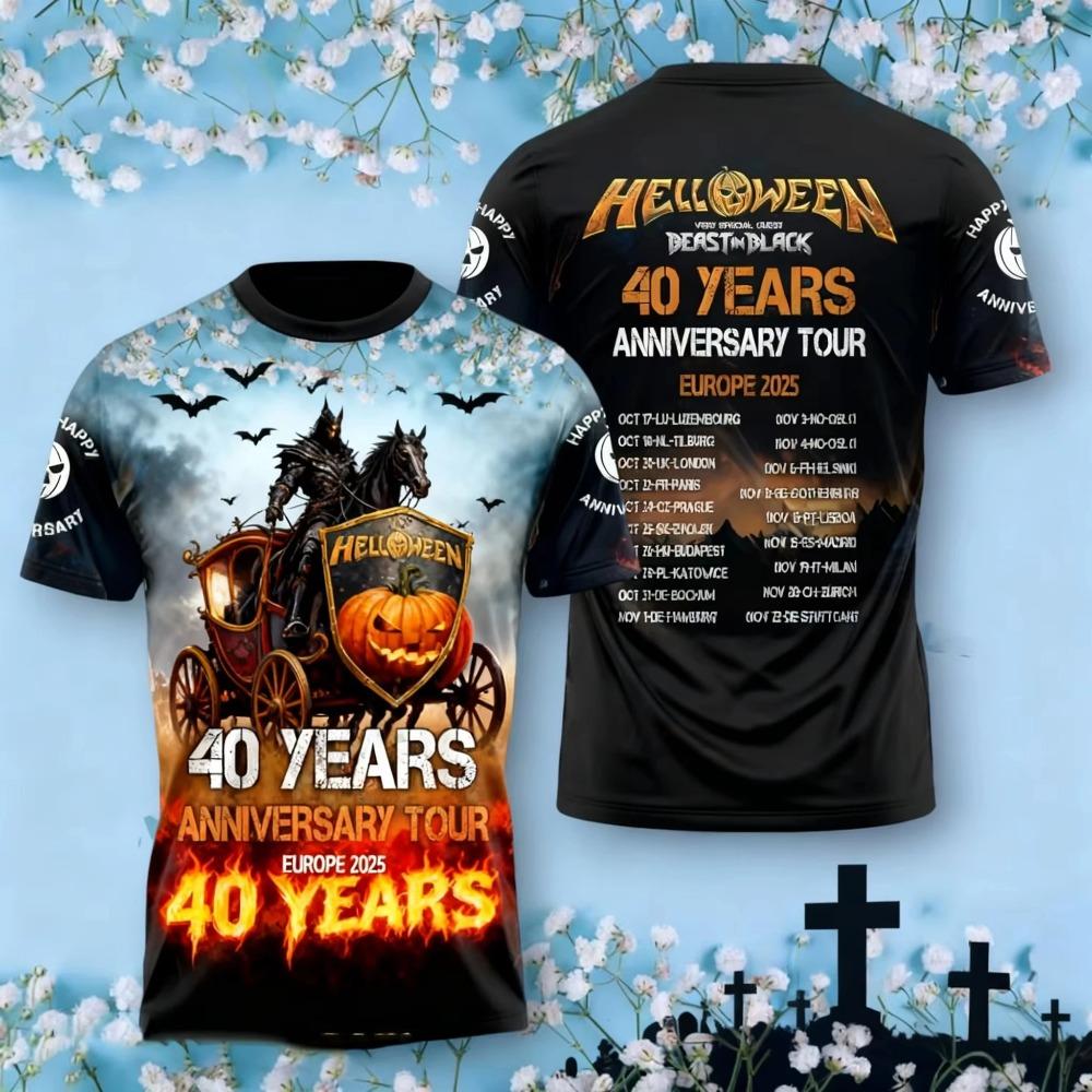 Novelty Rock Halloween Band 3D Print T-shirt Men Women Fashion Trend O-Neck Short Sleeve Tops Tees Plus Size Tshirt Men Clothing