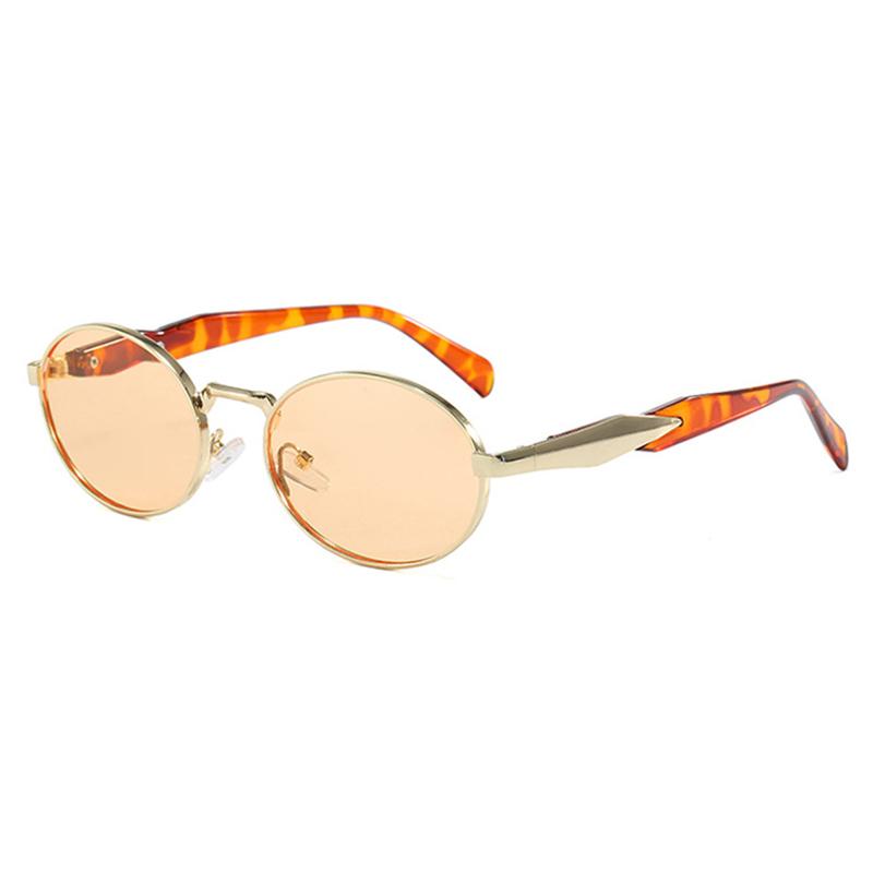 

Luxury Oval Women Sunglasses Fashion Elliptic Metal Sun Glasses Stylish Summer Driving Shades For Ladies
