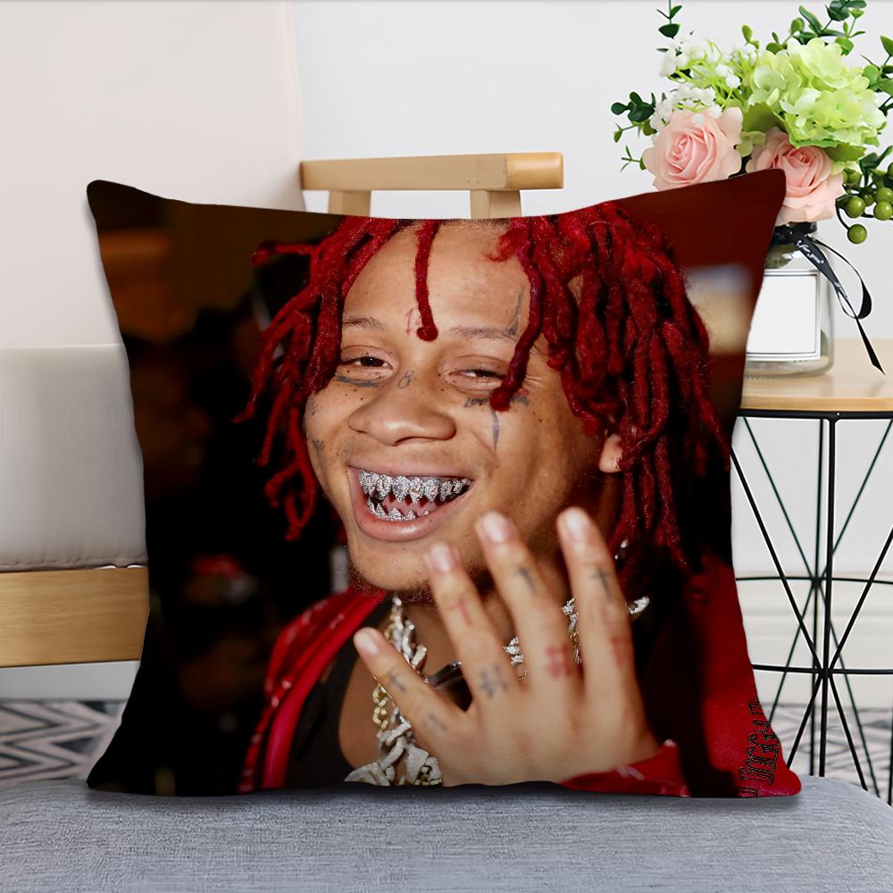 Rapper T-Trippie R-Redd 1400 Miss The Rag For Bedroom Car Coffee Shop Room and Living Room Sofa Decorative Pillow Cover Case
