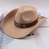 Western Cowboy Style Tibetan Fashion Top Hat Autumn/Winter New Collection Deer Skin Velvet Large Edge Riding Hat