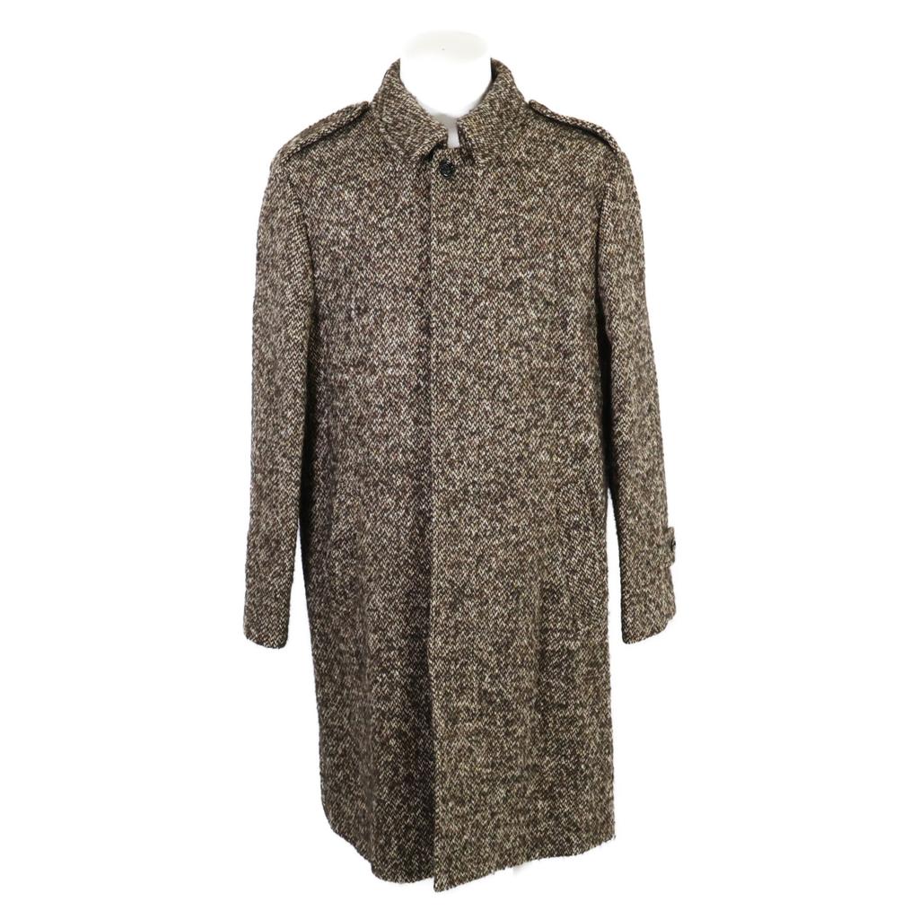 Celine Excellent Condition, Domestically Authorized 2M038043K Tweed Tube Mac Coat 52 BrownUsed