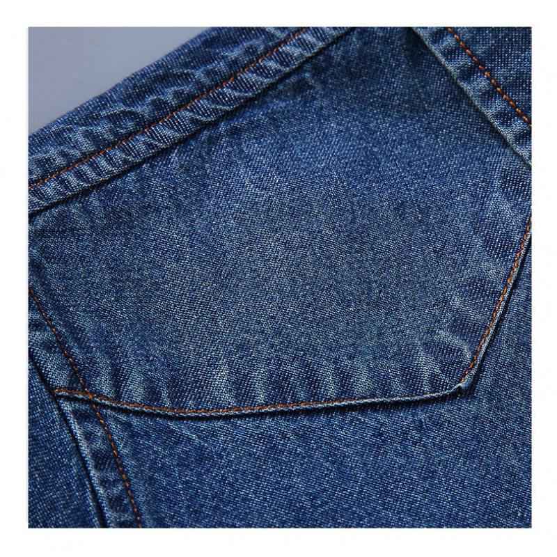 Herren Sommer Denim Hemd Große Größe Leicht Baumwolle Slim Fit Umlegekragen Kurzarm Arbeitshemd Knopf Cardigan Hemd