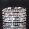 Huitan Multi-layer Shiny Cubic Zirconia Rings for Women Bright Delicate Finger Accessories New Trendy Attractive Wedding