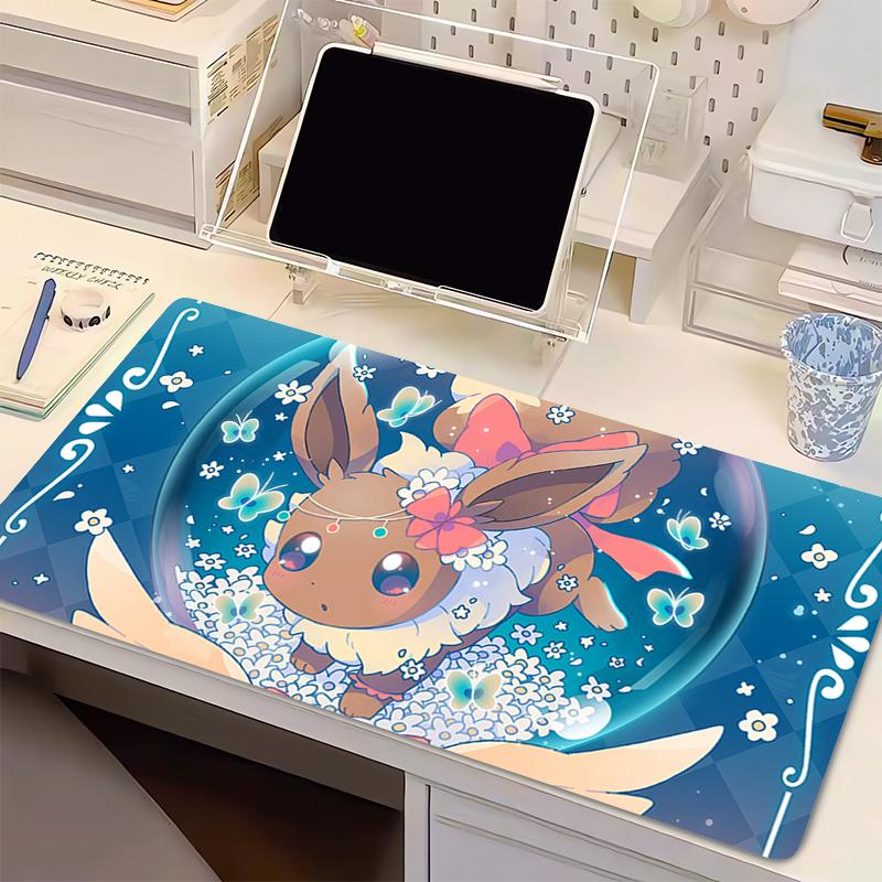 Large Mouse Pad NonSlip Esports Players PPokemon Eevee Office Desk Mats PC Gaming Accessories MousePads Laptop Keyboard Mat