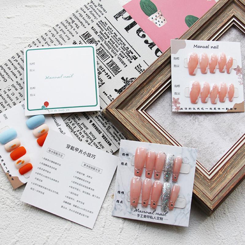 20Pcs Nail Display Cardboard Simple Style Fake Nails Card For Press On Nails Photograph Props Nail Salon