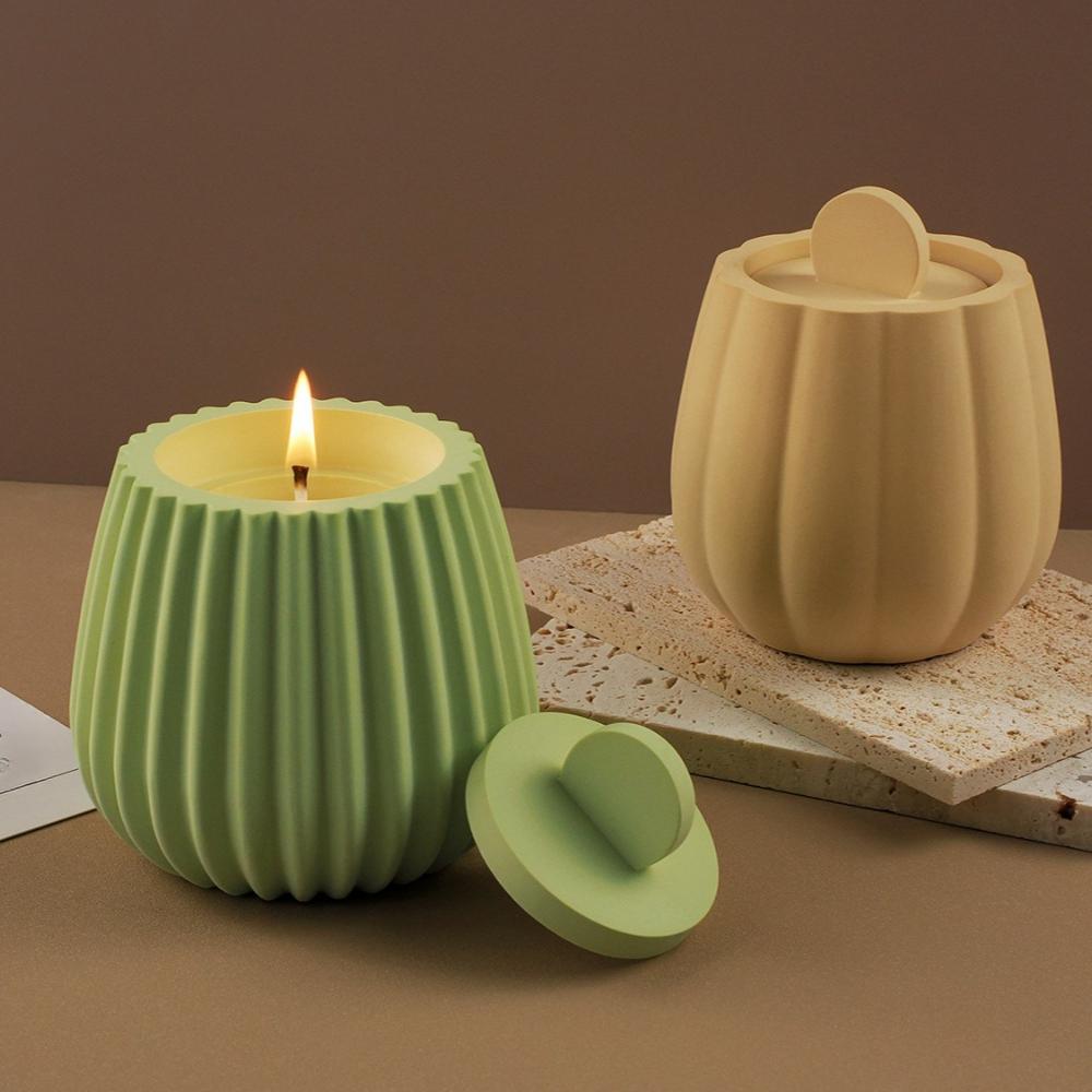 3 Sizes Round Candle Jars Silicone Mold DIY Handmade Reusable Cement Concrete Candle Cup Holder Flower Pot Wax Box Making Molds