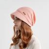 Women Winter Plush Pile Outdoor Warmth Cover Wide Brim Show Face Small Ear Protection Moon Hat