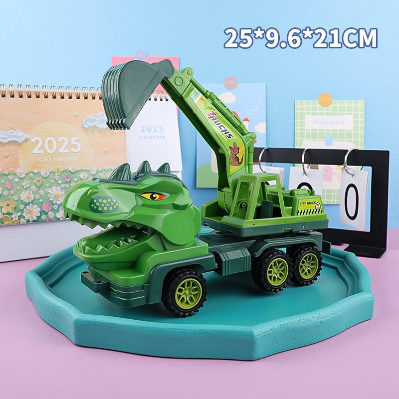 Van Dinosaur Prison And Digging Vehicle With Plastic Construction For Child Fun