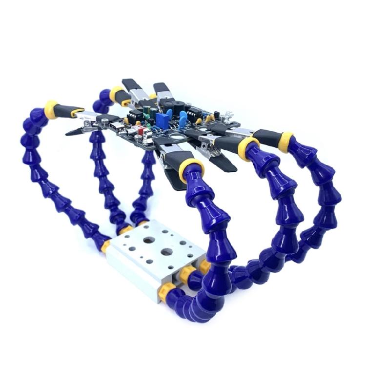 Convenient Soldering Aid with Insulated Clips and Flexible Gooseneck Arms