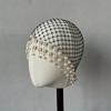 Sparkling Pearls Adorned Tassels Hair Hat Sophisticated Faux Pearls Tassels Hairpiece Hat for Evening Event and Galas