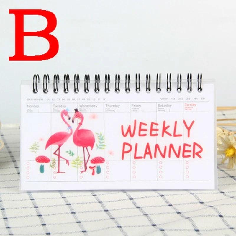 1 szt. zeszyt ze spiralą do nauki dziennik planer tygodniowy miesięczny organizer przybory szkolne harmonogram urocze artykuły papiernicze planer dzienny