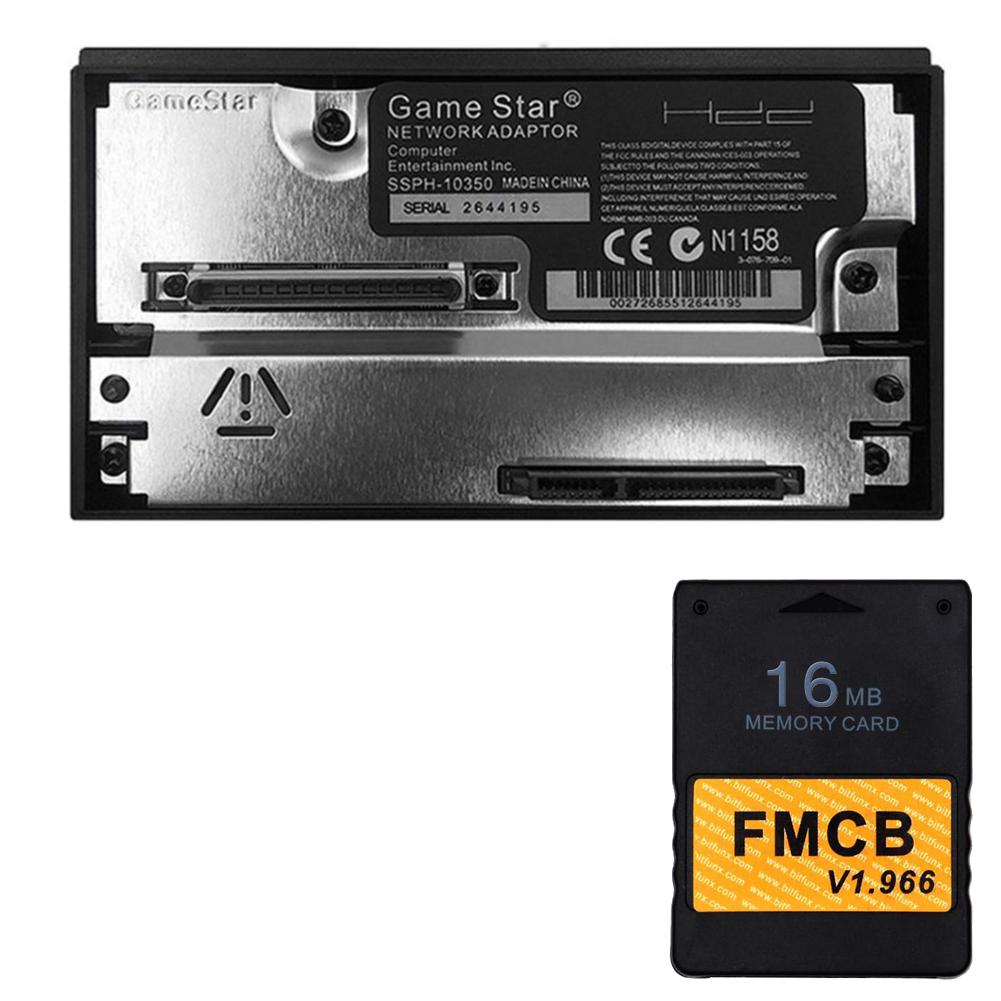 SATA Interface Network Card Adapter w/Free McBoot V1.966 FMCB Memory Card for PS2 Console SATA Interface HDD for Playstation 2