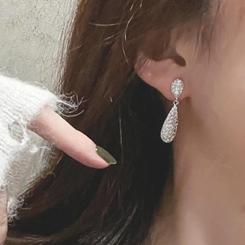Huitan Fashionable Waterdrop Dangle Earrings for Women  Color Dainty Lady's Ear Accessories Wedding Party Luxury Jewelry