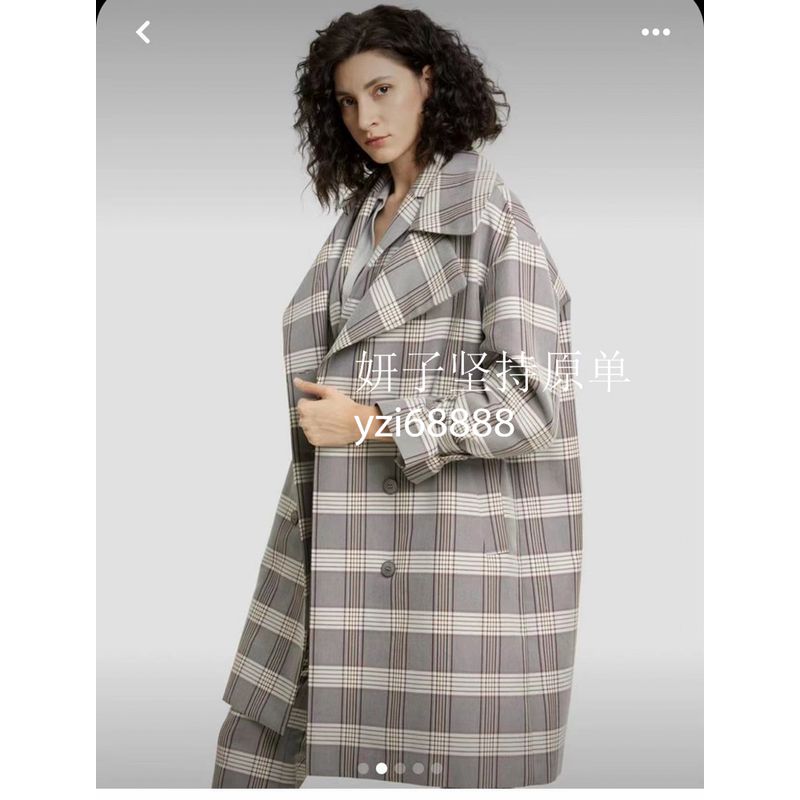 L and X Size L Special Offer Big Sale 69 ~ Original Order Gray Plaid Double Collar Fall and Winter Wool Overcoat Outwear
