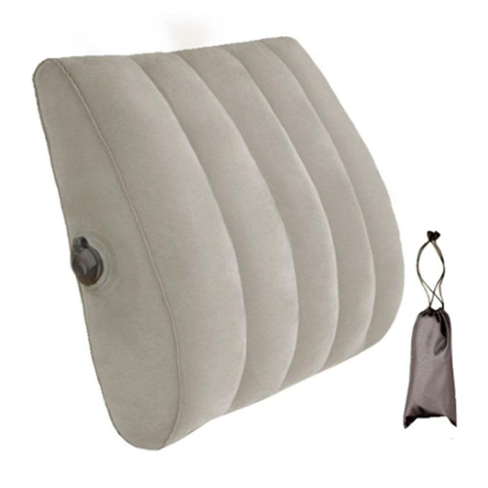PVC Flocking Inflatable Lumbar Support Pillow Lightweight Adjustable Chair Back Pillow  Travel Use
