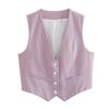 Loose Solid Womens Color Formal Vest Deep V Neck Singlebreasted Sleeveless Cardigan Ol Commute Office