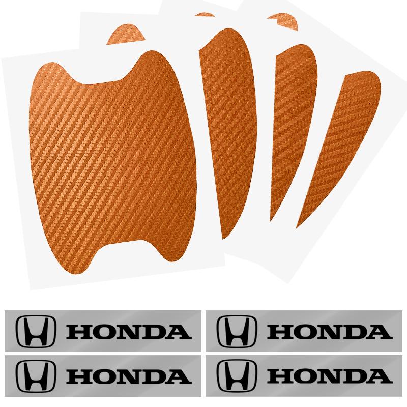 Car Door Sticker Carbon Fiber Scratches Auto Handle Protection Film For Honda Fit Mugen Insight Type S R VTEC Modulo Vezel SiPilot Fit XRV CRV HRV Dio