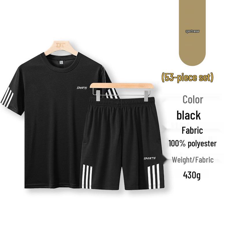 

Летние повседневные спортивные костюмы: Дышащие футболки и мужские шорты для мужчин и женщин M