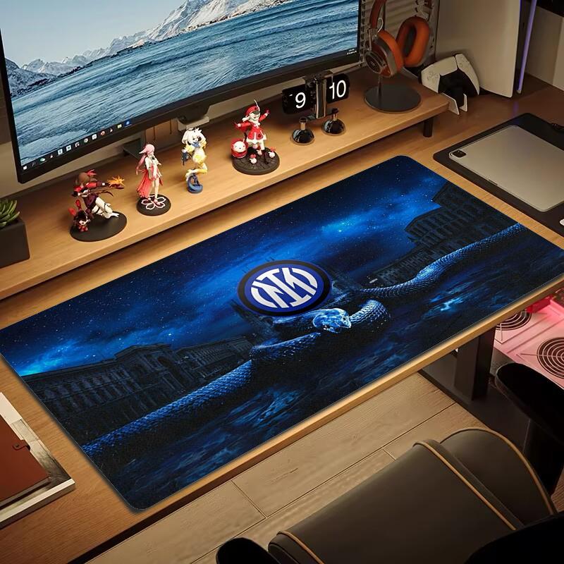 Tappetino Mouse Inter Milan Grande Cuscino Tavolo da Gioco Antiscivolo Laptop Tablet Mousepad Grande Tappetino XXL Mini PC Tappetino da Gioco Con Bordo Lock_xia