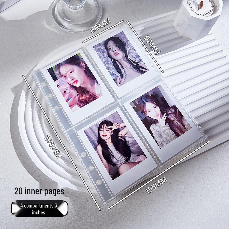 

Альбом для карточек А5 из ПУ - В погоне за звездами: 3-дюймовая Открытка и Хранение Айдол-карточек, Четырехсеточный Альбом для Полароидных Фото