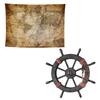 Archnote Rudder Large Wooden World Stylish Wall Hanging 45cm X 150cm X Vintage Map Design Tapestry, Map, Art, 100cm,