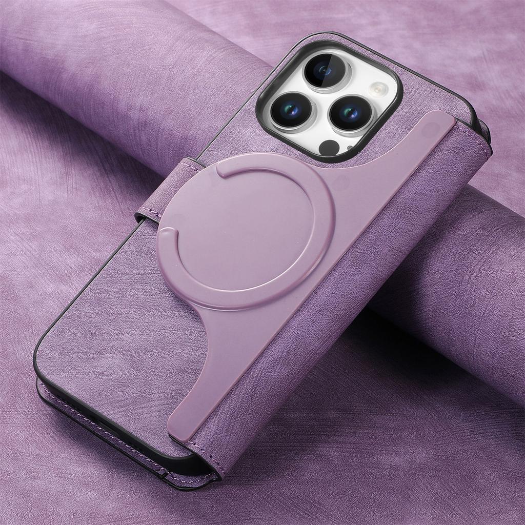Flip Leather Wallet Case for IPhone 17 Air 16 15 Pro Max 14 Plus 13 12 16E for Magsafe Detachable Card Slot Holder Cover LMW-03
