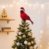 Vibrant Red Cardinal Bird Christmas Tree Topper - Festive Top Decoration for Indoor and Outdoor Holiday Parties