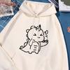 Little Dinosaur Cares More About You Than Anything Else Sweatshirt Male Fashion Fleece Hooded Autumn Crewneck Hoodies Casual