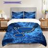 St. Louis Blues Pattern Bedding Quilt Set Quilt Cover Pillowcase Home Decoration Birthday Gift (1 * Duvet Cover + 2 * Pillowcase, Without Core)