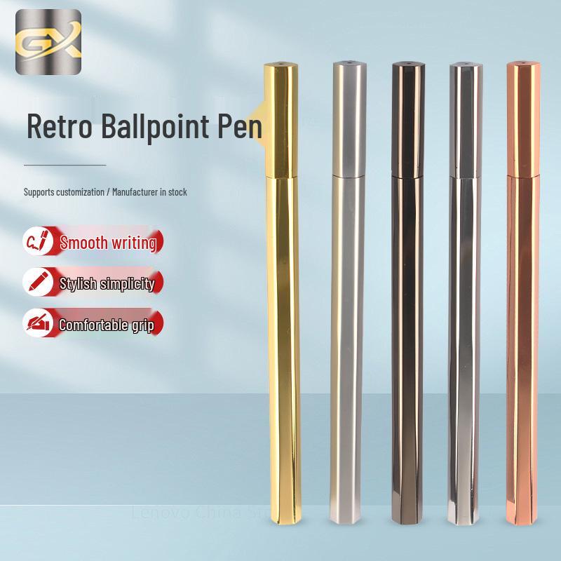 Hexagonal Retro Brass Ballpoint Pen - Office & Student Signing Pen