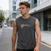 Męska kamizelka bez rękawów z okrągłym dekoltem, szybkoschnąca, siateczkowa, sportowa, z wzorem numer siedem, luźny krój, topy fitness, do noszenia na co dzień
