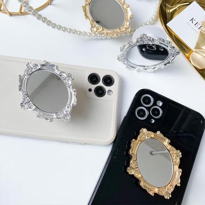 Retro Style Creative Airbag Stand: Adhesive Folding Mirror Cushion for Mobile Phones and Tablets