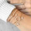 Set of Vintage Simple Women's Wrist Chain Arrows Ring Adjustable Open Bracelet