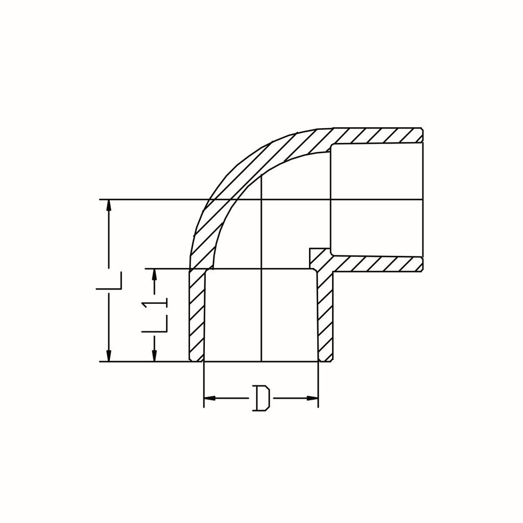 Idmar kolano 1/2" 90° cpvc do wody system klejony - ciepła woda