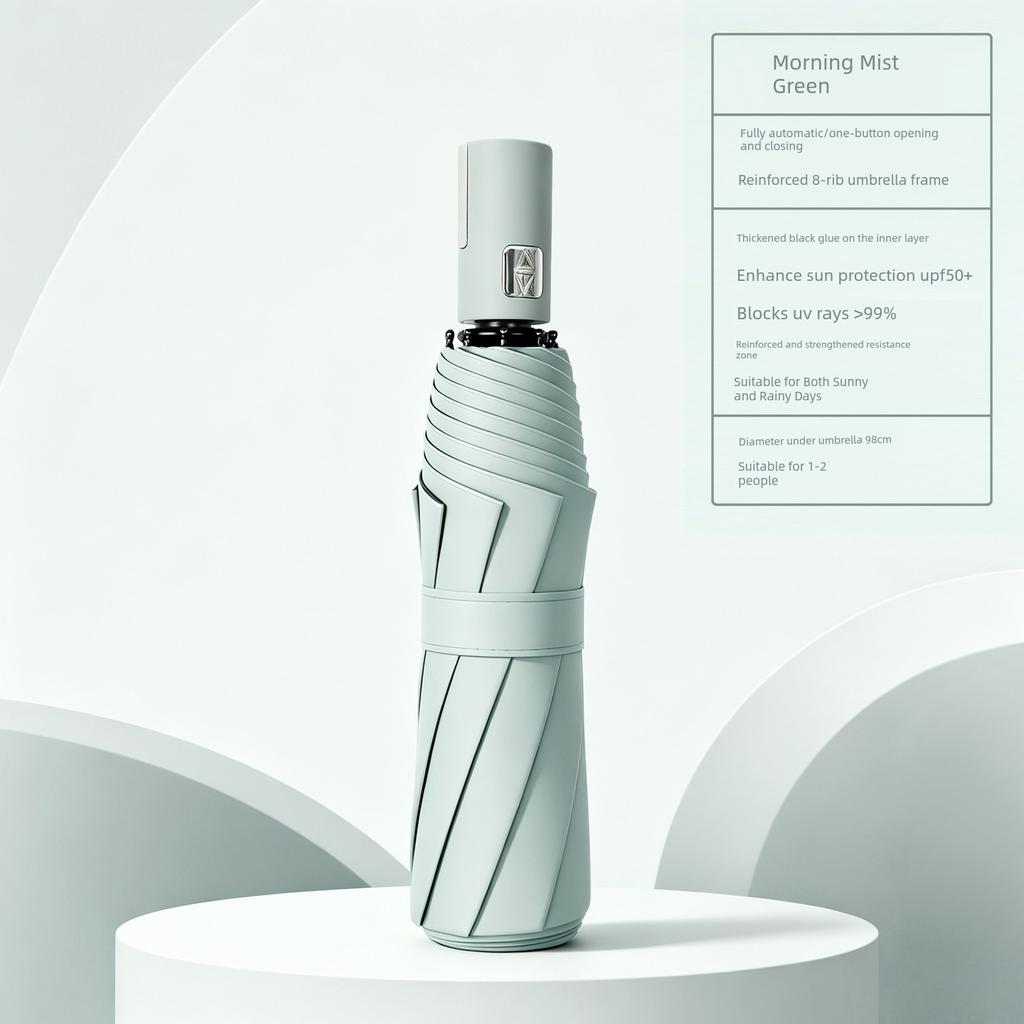 Fully Automatic Large Umbrella, Thickened and Reinforced, Foldable, Sunshade, Uv Protection, Dual-Use for Sun and Rain, Suitable for Men and Women
