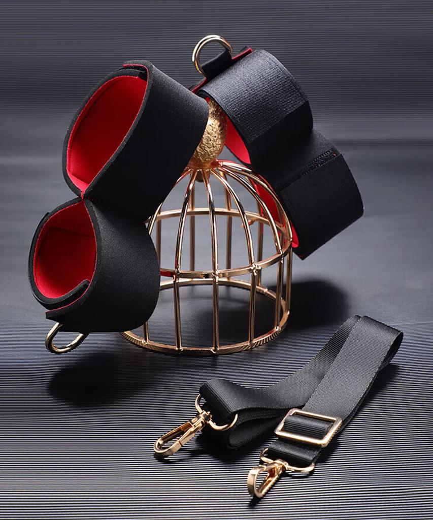 SM leg break the sex ankle leg both legs adult toys for adult soft easy to couple game goods, restraints, M-shaped spread, belt, handcuffs, shackles,